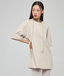 SIDE MESH CROSS T-SHIRT BEIGE BQ2CH024