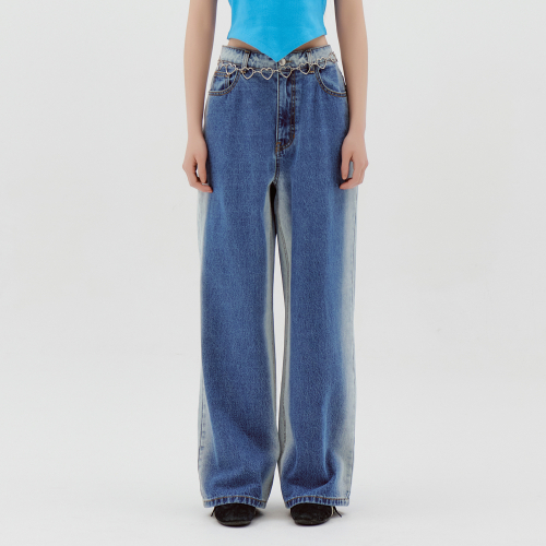 BRUSH WASHING DENIM PANTS BLUE BQ2DP006