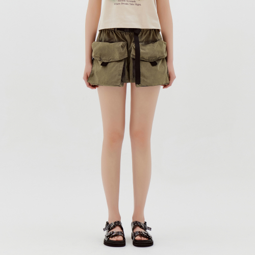 BELT POINT CARGO SHORT PANTS KHAKI BQ2WP023