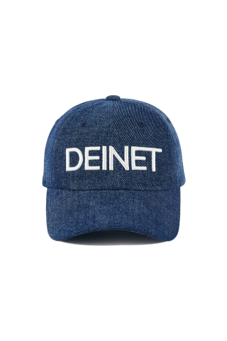 다이닛 DEINET LOGO DENIM CAP IN BLUE