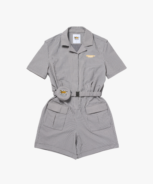 MCC W SEERSUCKER ROMPER-BLACK