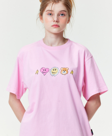 프라이데이 스마일  티셔츠 핑크