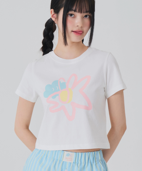 헬로 마이쉘 크롭 티셔츠_00401TS