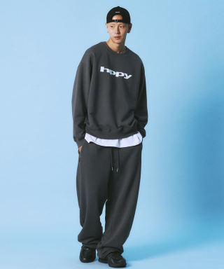 에이치피피와이(HPPY) SIGNATURE BIG LOGO SWEATSHIRT - CHARCOAL