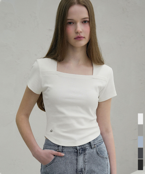 Renee Square Neck Slim T-Shirt - 5COL