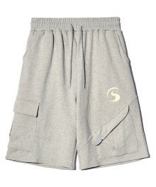 TS LOGO BERMUDA SWEAT PANTS (GREY)