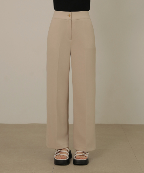 Basic High Waist Span Slacks_NSSL453 (Beige)