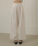 논앤논(NON AND NON) Linen Pintuck Wide Pants (Ivory)
