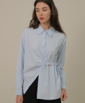 논앤논(NON AND NON) Unbalance Strap Cotton Shirt (Sky blue)