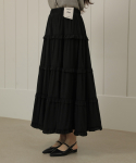논앤논(NON AND NON) Frill  Cancan Long Skirt (Black)