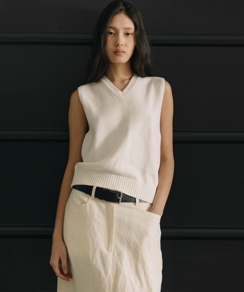 Хлопковый трикотажный жилет WHITE