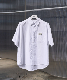 Label Point Half Shirt_White