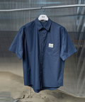 Label Point Half Shirt_Navy