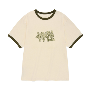 포스333(PHOS333) Cracked Logo Ringer Tee/Cream 상품 이미지