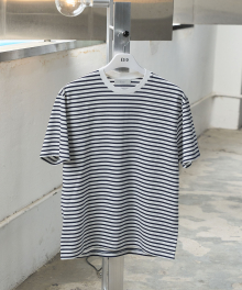 Round Stripe T-Shirt_Navy