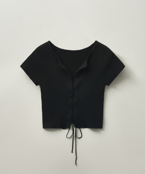 Кардиган с лентой на молнии [Black]