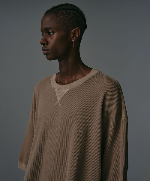 Пигментный оверсайз свитшот с коротким рукавом (Beige)