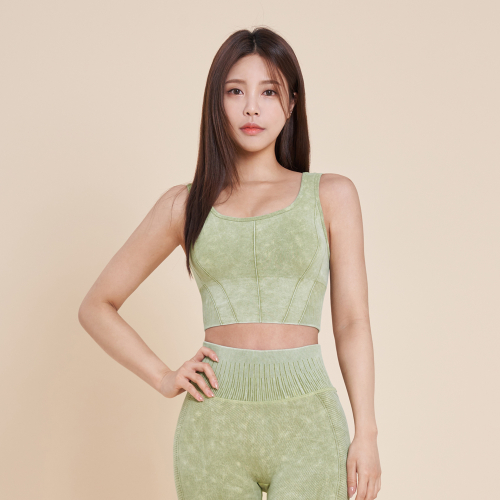 [SWB23049-05] Бесшовный топ-бра с варкой Avocado Green