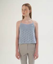 Skashi Halter Neck Knit Sleeveless - Light Blue