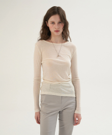 See-Through Long Top - Ivory