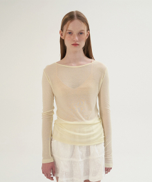 See-Through Long Top - Light Yellow