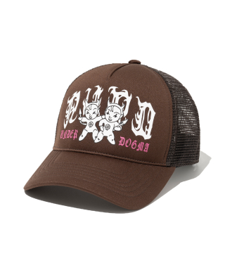 낫포너드(NOT4NERD) 2Devils Trucker Ball Cap - Brown 상품 이미지