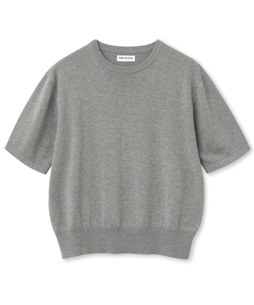 Crop Easy Knit [Melange Gray]