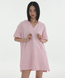 [24SS clove] Easy Hoody Dress (Pink)