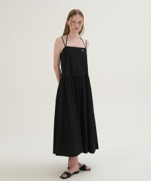 Halter Neck Long Dress - Black