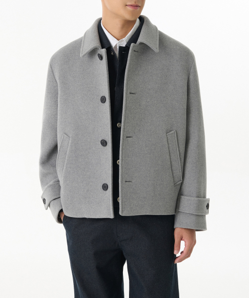 Оверсайз полупальто балмакаан из шерсти Heather Grey