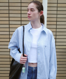 OVERSIZED Lc PATTERN SHIRT_WHITE STRIPE_LC242_SH02WT