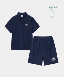 RESORT LOGO PIQUE SET UP NAVY