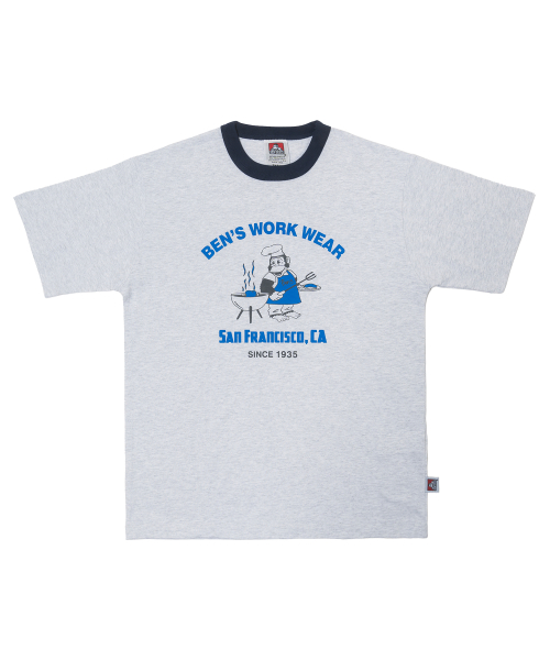 WHITE LABEL BBQ RINGER TEE OATMEAL