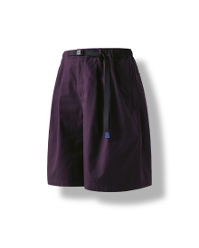 Twill Tuck Belt Wide Half Pants - Purple