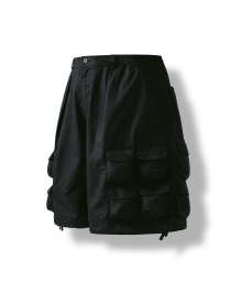 Slather Utility Pocket Half Pants - Black