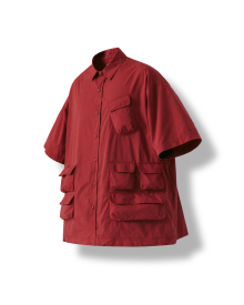 Slather Utility Pocket Half Shirt - Red