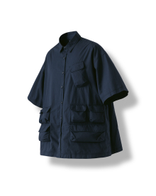 Slather Utility Pocket Half Shirt - Navy