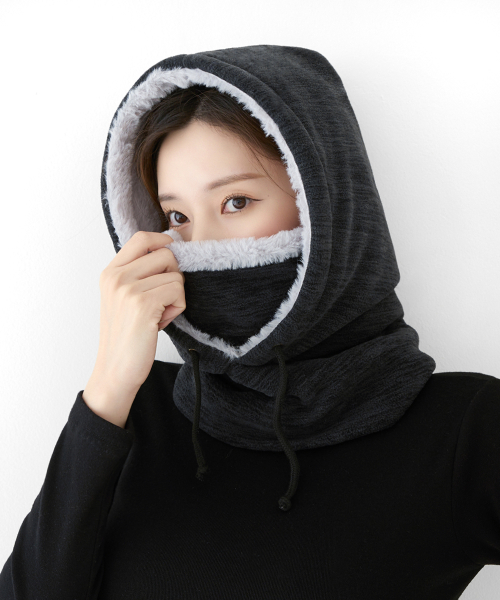 시글락 ZK 방한 바라클라바 넥워머 _ 차콜멜란지