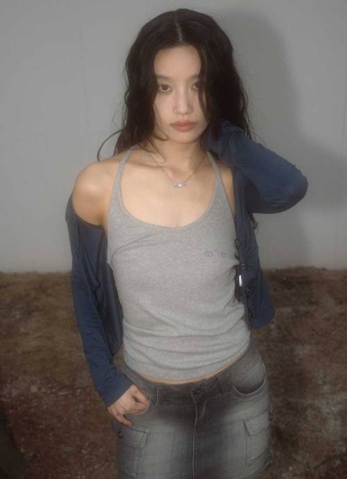 애즈온() HATTIE HALTER NECK SLEEVELESS / GRAY 상품 이미지