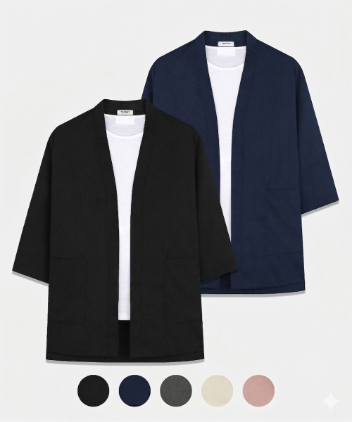 [2PACK] Essential Linen Oversized Fit Robe Cardigan 5color