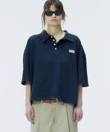 WASHED POLO SHORT SLEEVE T-SHIRT NAVY