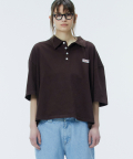 WASHED POLO SHORT SLEEVE T-SHIRT BROWN