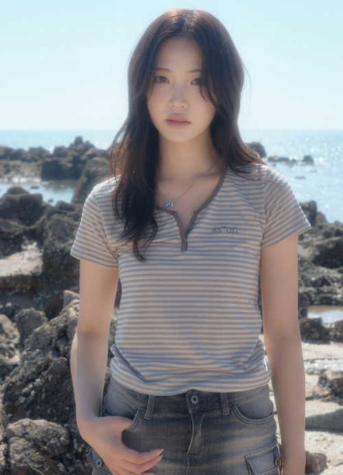 애즈온() CANDY STRIPE T / BEIGE 상품 이미지