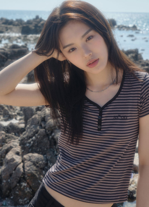 as”on　ASON CANDY STRIPE T / BLACK CANDY STRIPE T/ BLACK