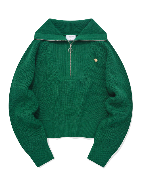 Женский трикотажный анорак Clover Heart Half Zip Green