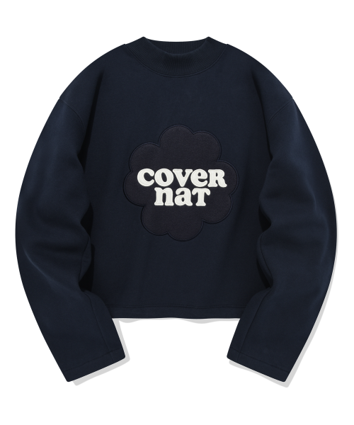 Свитшот Clover Heart Mock Neck String Navy