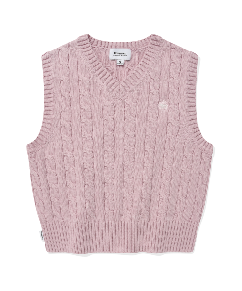 Женский кабельный жилет Pink