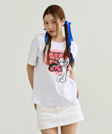 [BEENTRILL X ARKADDITION] 여성 앞판 골프 스윙 아트웍 컴포트핏 반팔 티셔츠(화이트)