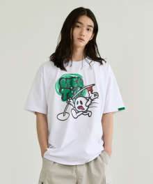[BEENTRILL X ARKADDITION] 앞판 골프공 아트웍 오버핏 반팔 티셔츠(화이트)