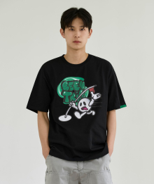 [BEENTRILL X ARKADDITION] 앞판 골프공 아트웍 오버핏 반팔 티셔츠(블랙)